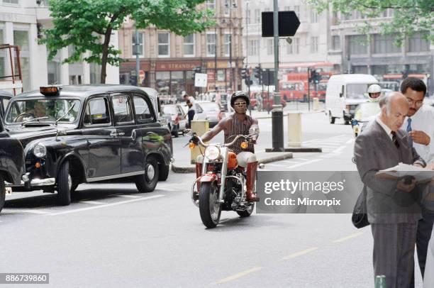 British boxer Chris Eubank attending a press conference in Aldwych, London, ahead of his fight with Nigel Benn for the WBO Super Middleweight title...