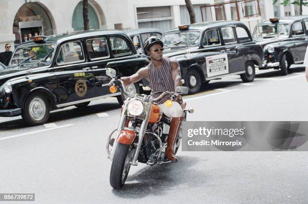 British boxer Chris Eubank attending a press conference in Aldwych, London, ahead of his fight with Nigel Benn for the WBO Super Middleweight title...