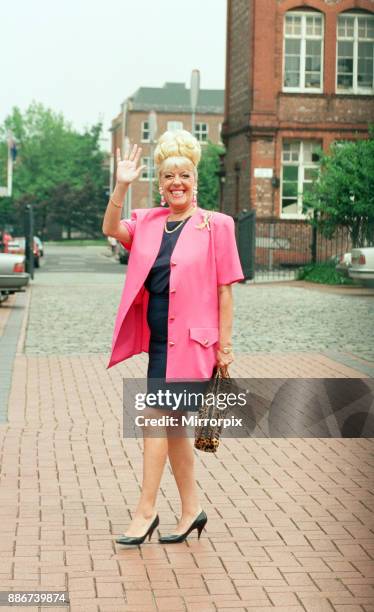 Julie Goodyear is pictured outside the set of 'Coronation Street' greeting fans, 10th June 1993.Julie Goodyear is pictured outside the set of...