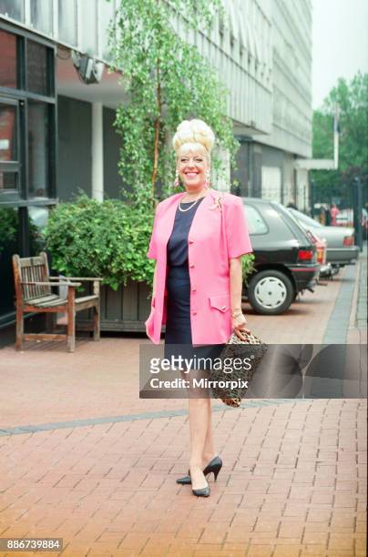 Julie Goodyear is pictured outside the set of 'Coronation Street' greeting fans, 10th June 1993.Julie Goodyear is pictured outside the set of...