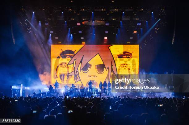 Gorillaz perform at The O2 Arena on December 5, 2017 in London, England.