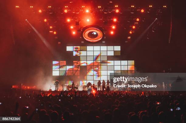 Gorillaz perform at The O2 Arena on December 5, 2017 in London, England.