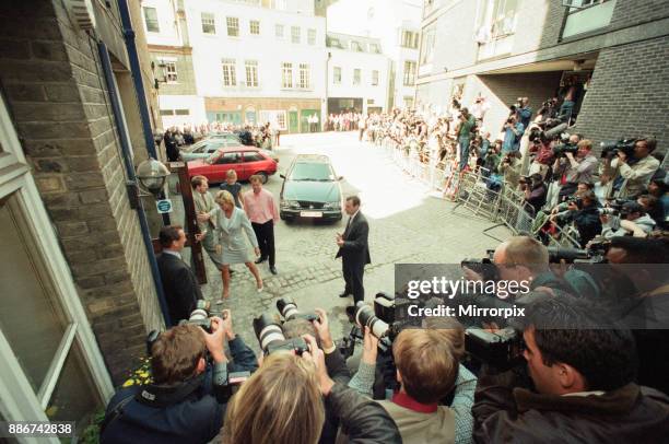 Princess Diana, keeps her first engagement as a divorced woman, for a visit to the English National Ballet HQ, South Kensington, London, Wednesday...