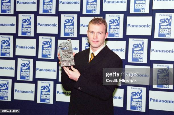 Alan Shearer at the Panasonic Sky Sports Soccer Awards '96. One of the main awards of the evening honoured the FA Carling Premiership Player of the...