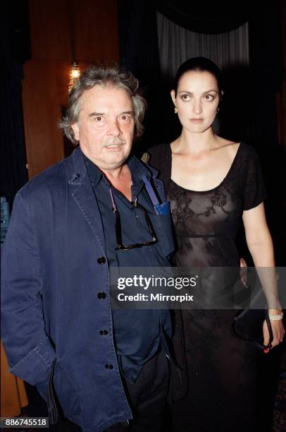 David Bailey and wife Catherine attending the Elite Model Look of the Year competition, Connaught Rooms, London, 23rd July 1997.