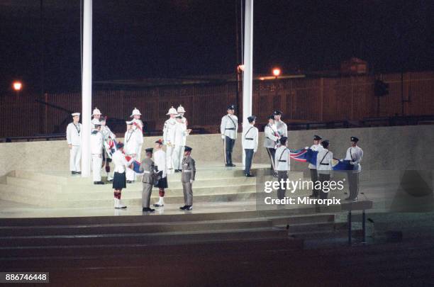 Ceremonial scenes for the official handover of Hong Kong to China as the 99 year lease officially expires at midnight on 1st July 1997 and...