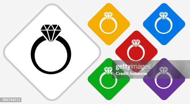 diamond ring color diamond vector icon - ruby ring stock illustrations