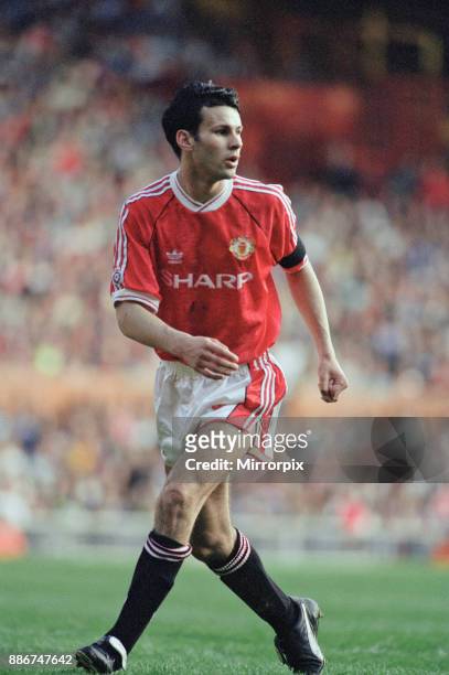 Youth Cup Final Second Leg match at Old Trafford. Manchester United 3 v Crystal Palace 2 . Ryan Giggs in action during the match, 15th May 1992.