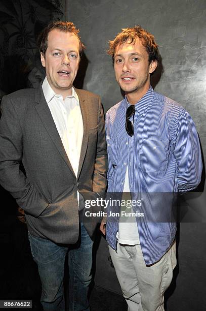 Tom Parker Bowles and Dan Macmillan attend the opening night of the Stephen Webster flagship store on June 24, 2009 in London, England.