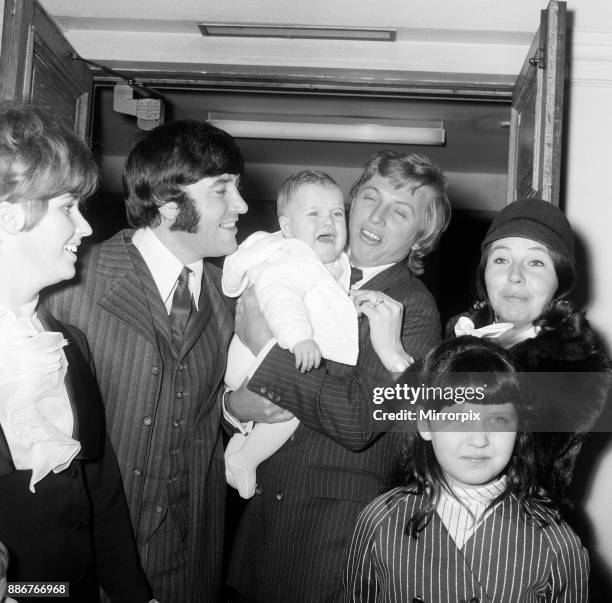 The Christening of six-month-old James Thomas Tarbuck, son of comedian Jimmy Tarbuck, at St Anne's Church, Kingston Hill. Parents Pauline and Jimmy...