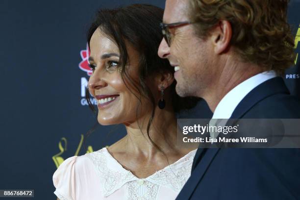 Simon Baker and Rebecca Rigg attends the 7th AACTA Awards Presented by Foxtel | Ceremony at The Star on December 6, 2017 in Sydney, Australia.
