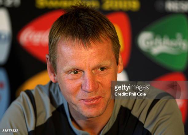 Stuart Pearce, manager of England during a press conference at the Ovrevi, on June 25, 2009 in Tvaaker, Sweden