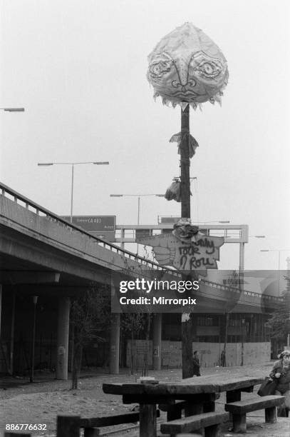 Cleaning-up began in the streets of Notting Hill after monday nights rioting following the Carnival, 31st August 1976.