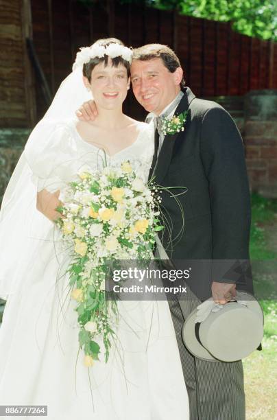 Graham Taylor, new England manager is pictured at the wedding of his daughter, Karen Taylor aged 21, St Peters Church, Little Aston, Birmingham,...