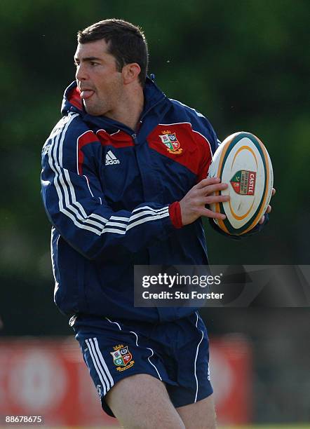 Lions player Rob Kearney in action during British and Irish Lions training at Bishops school on June 25, 2009 in Cape Town, South Africa.