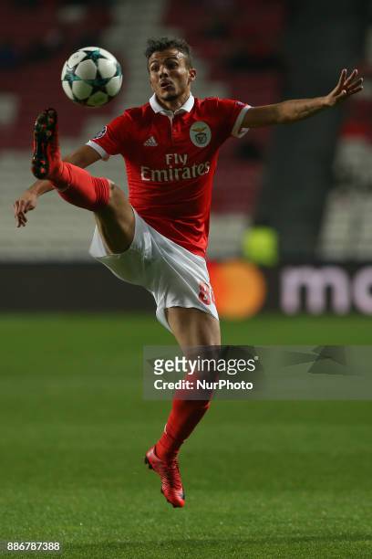 Benficas forward Diogo Goncalves from Portugal during the match between SL Benfica v FC Basel UEFA Champions League playoff match at Luz Stadium on...