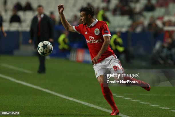 Benficas forward Diogo Goncalves from Portugal during the match between SL Benfica v FC Basel UEFA Champions League playoff match at Luz Stadium on...