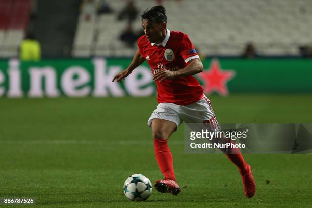 Benficas midfielder Joao Carvalho from Portugal during the match between SL Benfica v FC Basel UEFA Champions League playoff match at Luz Stadium on...