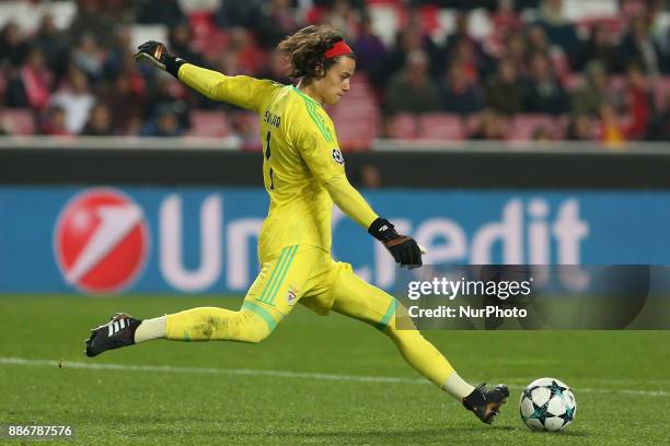 Benficas goalkeeper Mile Svilar from Belgium during the match between SL Benfica v FC Basel UEFA Champions League playoff match at Luz Stadium on...