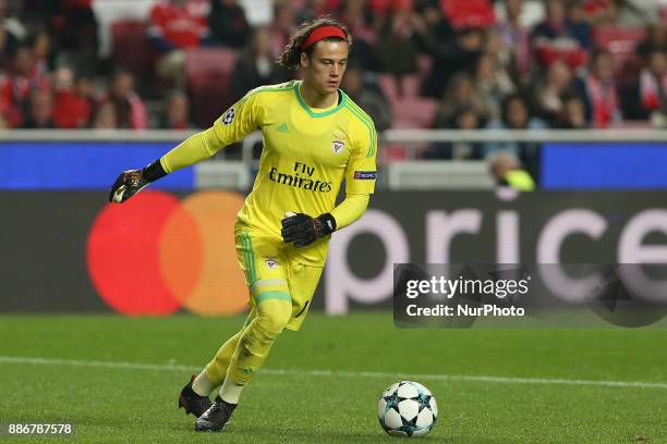 Benficas goalkeeper Mile Svilar from Belgium during the match between SL Benfica v FC Basel UEFA Champions League playoff match at Luz Stadium on...