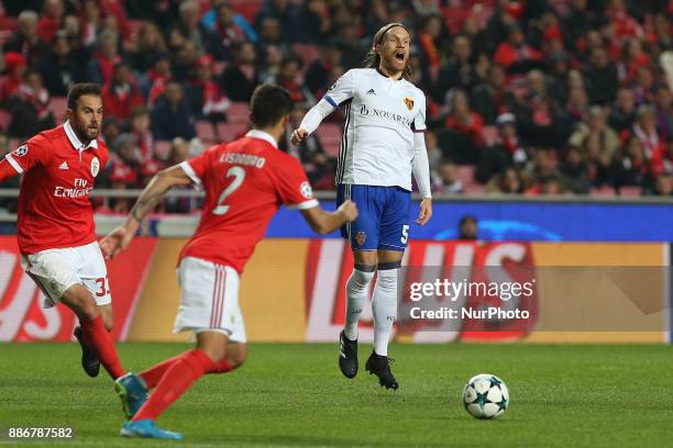 Fc Basel defender Michael Lang from Switzerland during the match between SL Benfica v FC Basel UEFA Champions League playoff match at Luz Stadium on...