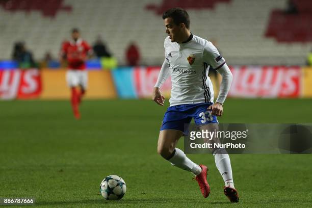 Fc Basel forward Kevin Bua from Switzerland during the match between SL Benfica v FC Basel UEFA Champions League playoff match at Luz Stadium on...