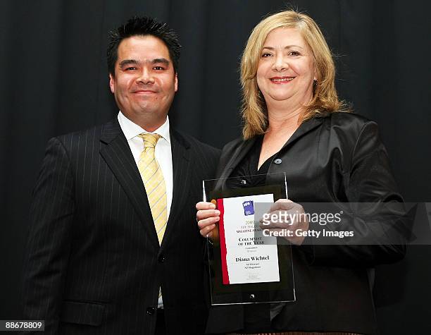 Diana Wichtel wins the Consumer Columnist of the Year Award at Rendezvous Hotel on June 25, 2009 in Auckland, New Zealand.