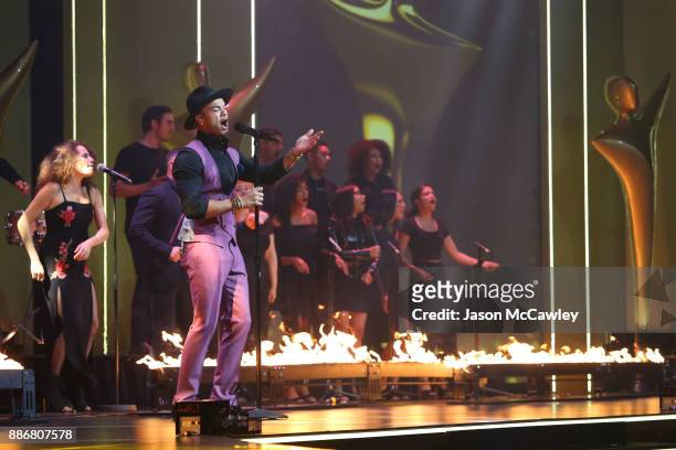 Guy Sebastian performs during the 7th AACTA Awards Presented by Foxtel | Ceremony at The Star on December 6, 2017 in Sydney, Australia.
