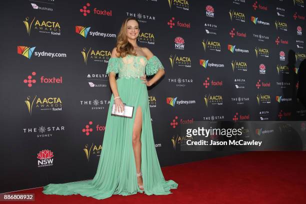 Penny McNamee attends the 7th AACTA Awards Presented by Foxtel | Ceremony at The Star on December 6, 2017 in Sydney, Australia.