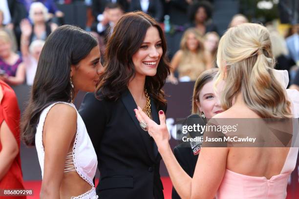 Madeleine Madden and Lily Sullivan attend the 7th AACTA Awards Presented by Foxtel | Ceremony at The Star on December 6, 2017 in Sydney, Australia.