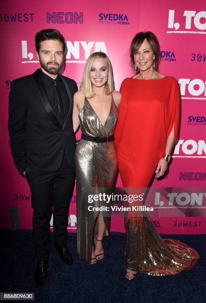 Sebastian Stan, Margot Robbie and Allison Janney attend NEON and 30WEST Present the Los Angeles Premiere of "I, Tonya" Supported By Svedka on...