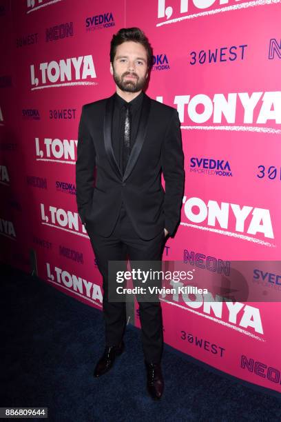 Sebastian Stan attends NEON and 30WEST Present the Los Angeles Premiere of "I, Tonya" Supported By Svedka on December 5, 2017 in Los Angeles,...