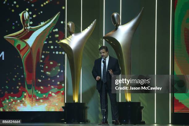 Russell Crowe presents the AACTA Award for Best Asian Film Presented By PR Asia during the 7th AACTA Awards Presented by Foxtel | Ceremony at The...