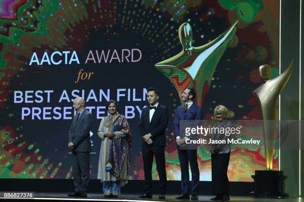 Anupam Kher, Shabana Azmi, Ye Liu, Adam Torel and Margaret Pomeranz introduce the Best Asian Film Presented By PR Asia Award during the 7th AACTA...