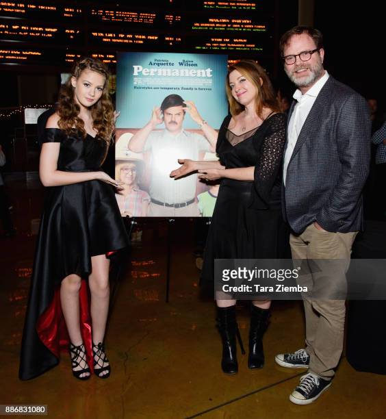 Actress Kira McLean , writer/director Colette Burson and actor Rainn Wilson attend Magnolia Pictures' Los Angeles premiere of 'Permanent' at ArcLight...