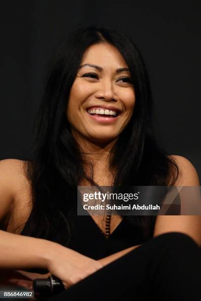 Indonesian-born recording artist, Anggun, one of the three judges from Asia's Got Talent Season 2, attends a dialogue session at the ArtScience...