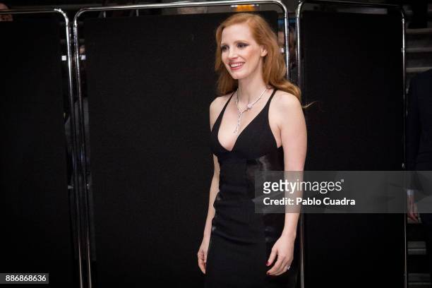 Actress Jessica Chastain attends 'Molly's Game' Madrid premiere at Callao Cinema on December 4, 2017 in Madrid, Spain.