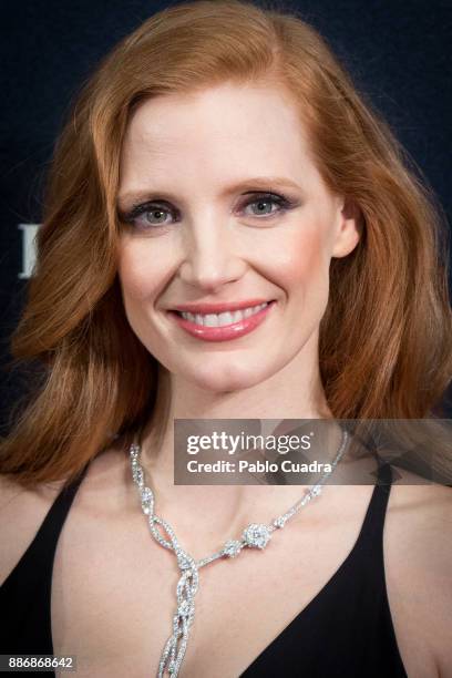 Actress Jessica Chastain attends 'Molly's Game' Madrid premiere at Callao Cinema on December 4, 2017 in Madrid, Spain.