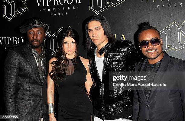 Will.i.am, Fergie,Taboo and apl.de.ap of The Black Eyed Peas pose for their new album launch party at VIP Room Theatre on June 25, 2009 in Paris,...