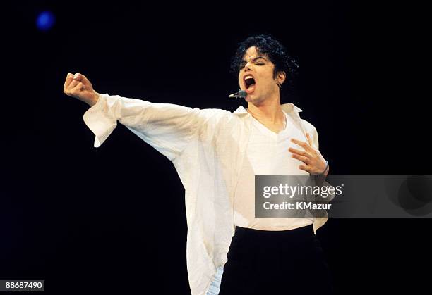 Michael Jackson performs at the 12th Annual MTV Video Music Awards at Radio City Music Hall in New York City on September 7, 1995.