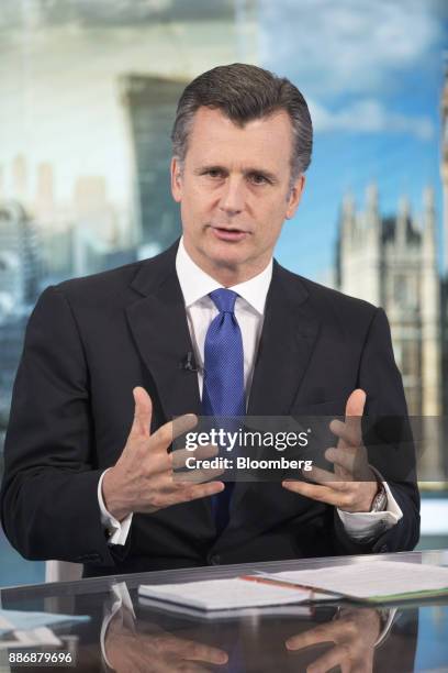 Philipp Hildebrand, vice chairman of Blackrock Inc., gestures as he speaks during a Bloomberg Television interview in London, U.K., on Wednesday,...