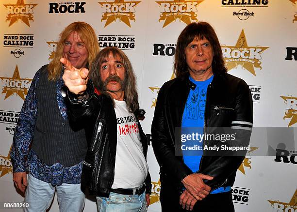 Actors and musicians Michael McKean, Harry Shearer and Christopher Guest of Spinal Tap present the nominations for the 2009 Classic Rock Roll Of...