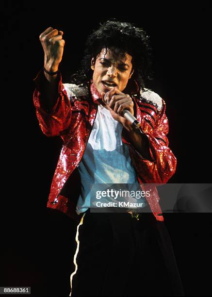 Michael Jackson performs in concert circa 1986.