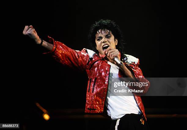 Michael Jackson performs during the 'Bad' tour at Madison Square Garden in New York City on March 3, 1988.