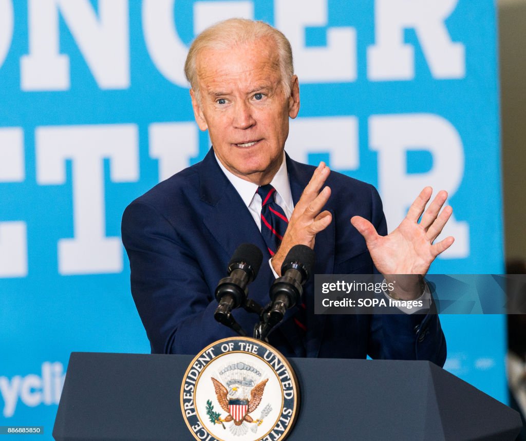 Vice President Joe Biden seen speaking during a campaign on...