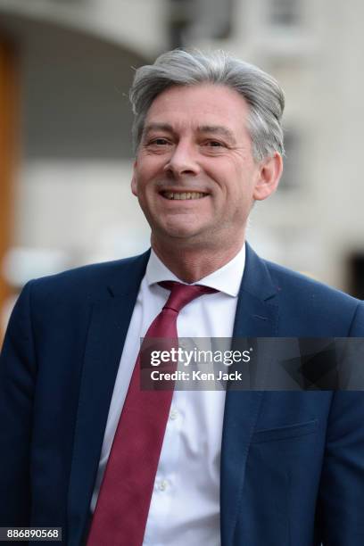 New Scottish Labour leader Richard Leonard on the way to address a Unite union demonstration outside the Scottish Parliament against blacklisting of...