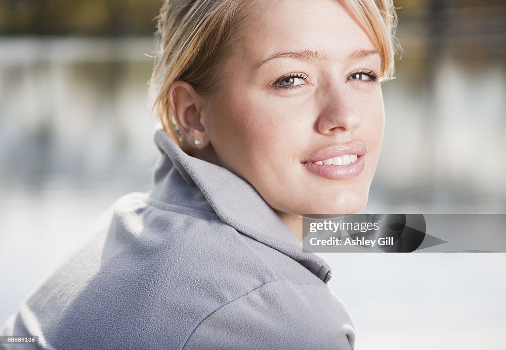 Close up of woman smiling