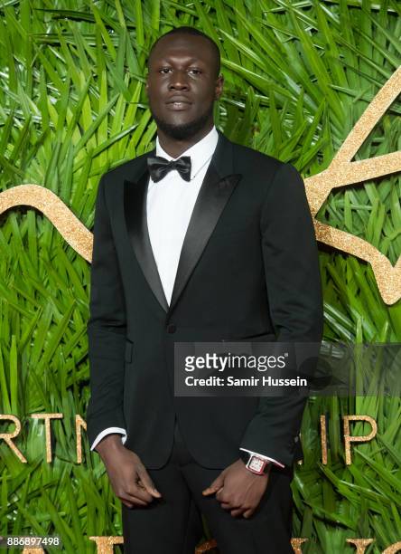 Stormzy attends The Fashion Awards 2017 in partnership with Swarovski at Royal Albert Hall on December 4, 2017 in London, England.