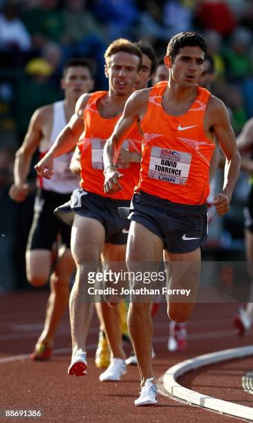 David Torrance runs the heat of the 1500m during day 1 of the USA Track and Field National Championships on June 25, 2009 at Hayward Field in Eugene,...