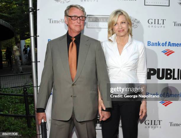 Director Mike Nichols and his wife, television journalist Diane Sawyer attendThe Public Theater's opening night gala performance of "Twelfth Night"...